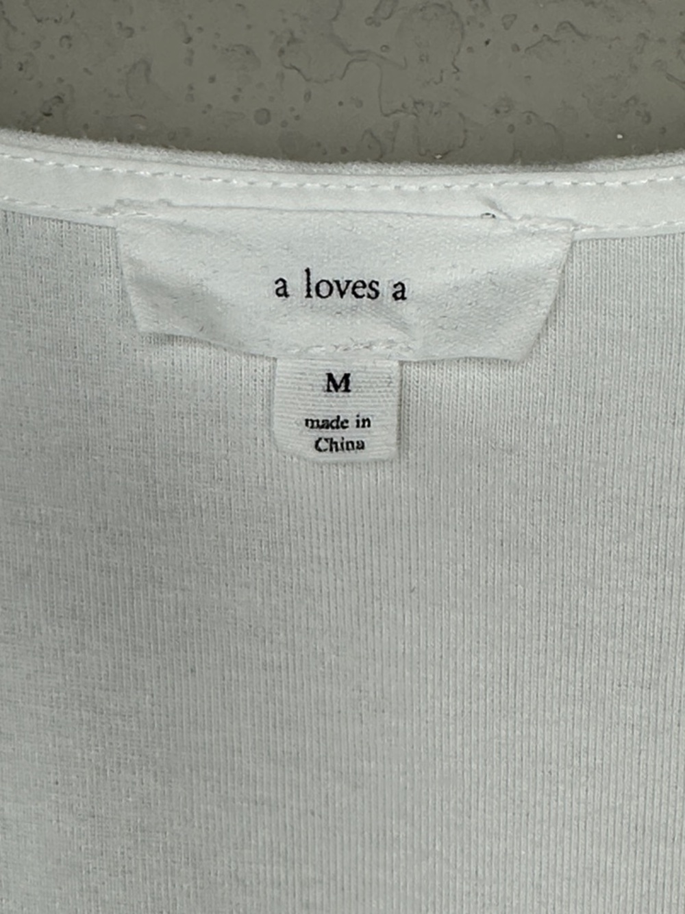 A Loves A Women's Mixed Media Puff Sleeve V Neck T Shirt Size Medium White - Picture 6 of 8